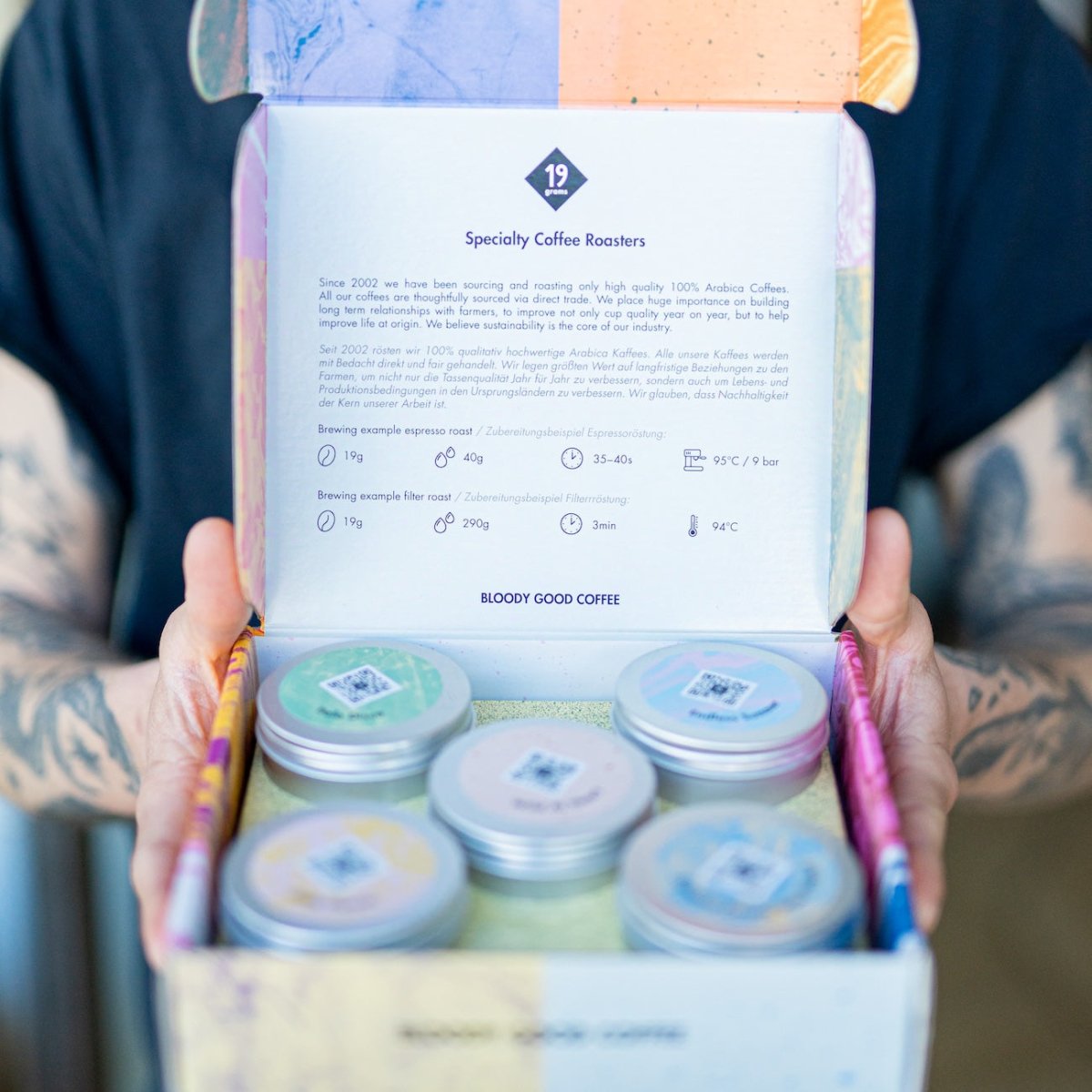 19grams Textbox geöffnet mit Einleitung wie man den Kaffee zubereiten kann