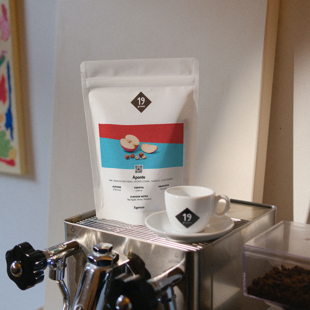 19grams Aponte Kolumbien Espresso – Honey Caturra aus dem Resguardo Aponte Nariño – kolumbianischer Specialty Coffee von 19grams Coffee Roasters Berlin