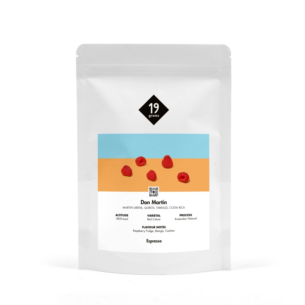 19grams Espresso von Don Martin aus Costa Rica mit Noten von Himbeere Mango und Cashew
