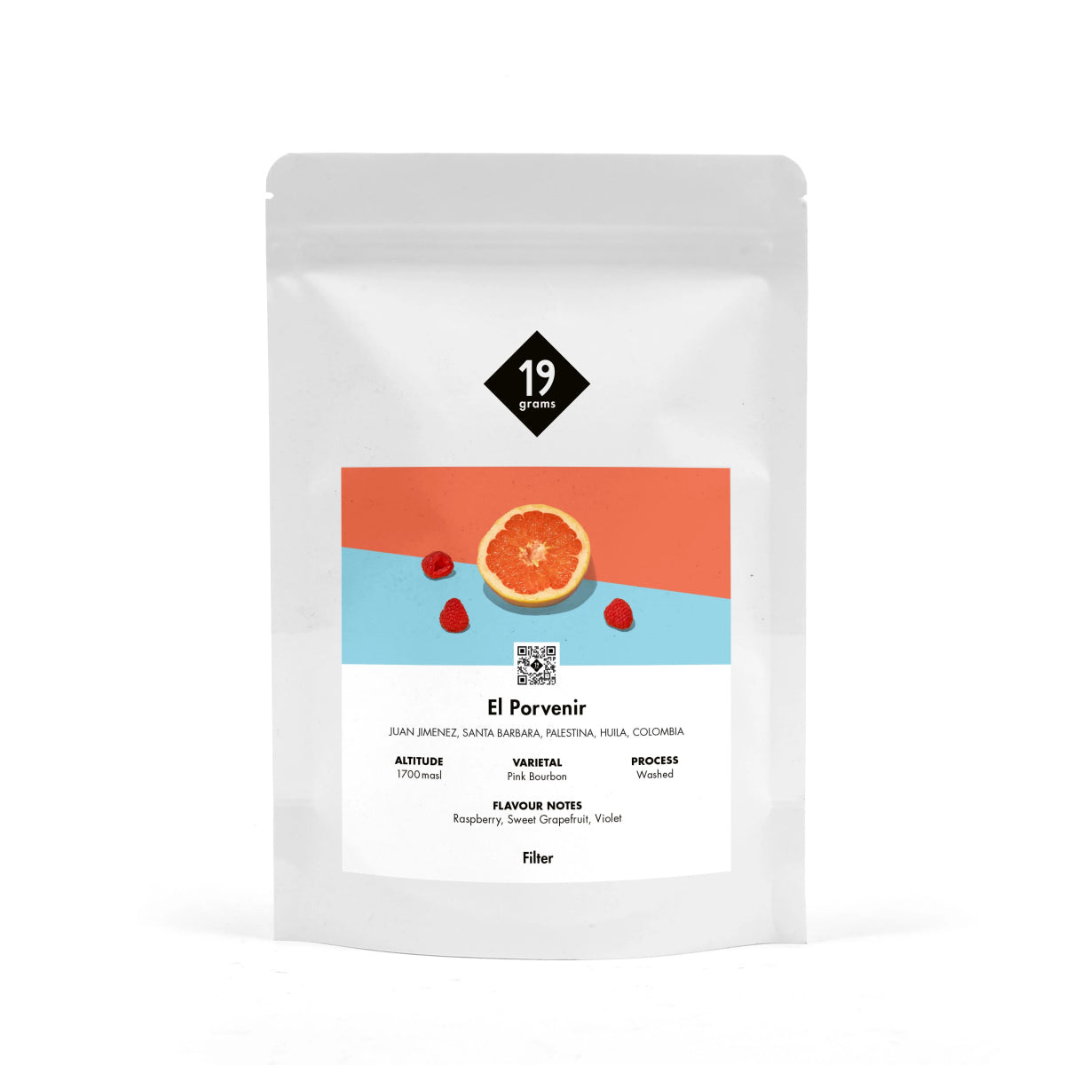 19grams El Porvenir Filterkaffee aus Kolumbien mit Noten von Grapefruit und Himbeere