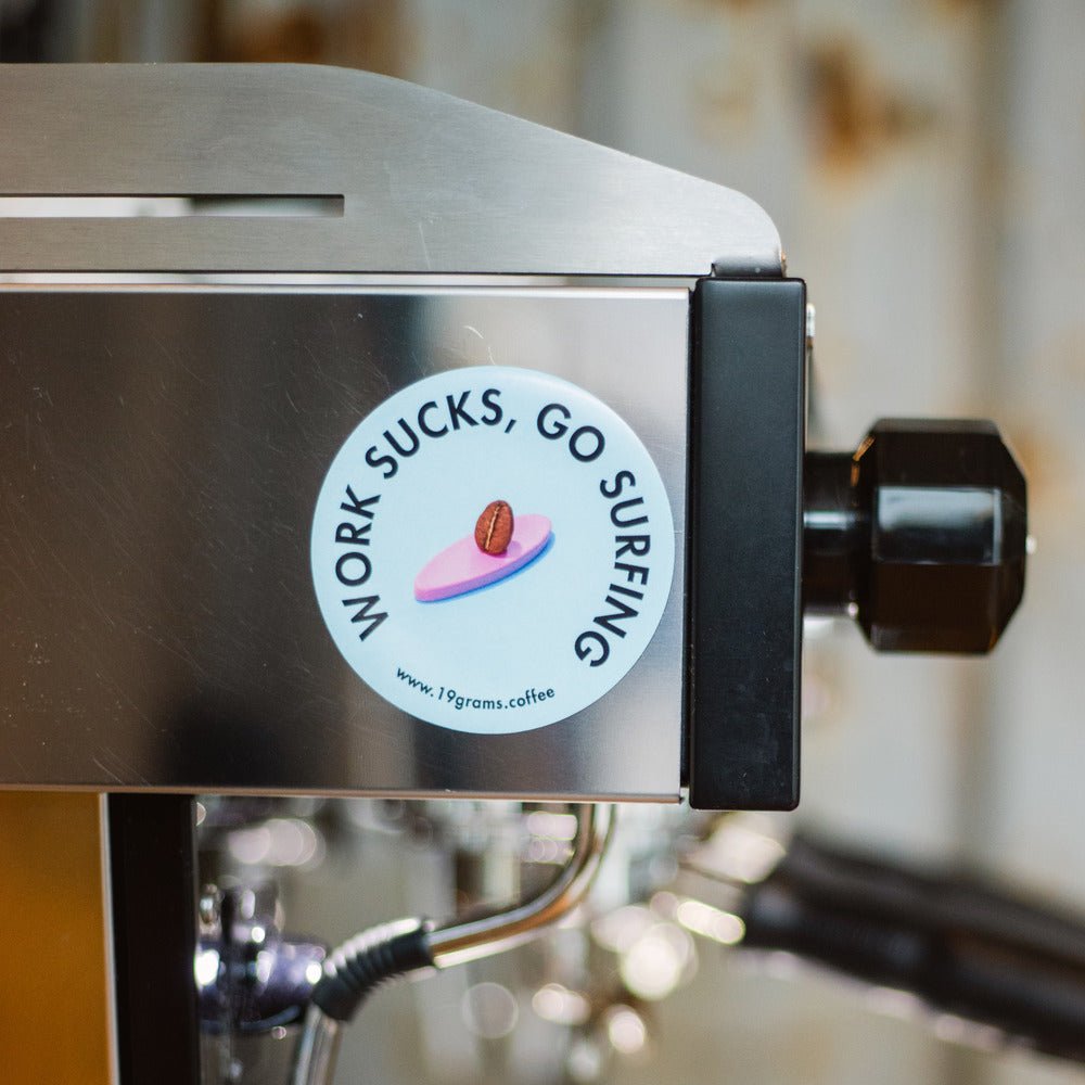 19grams Sticker - Work Sucks, Go Surfing