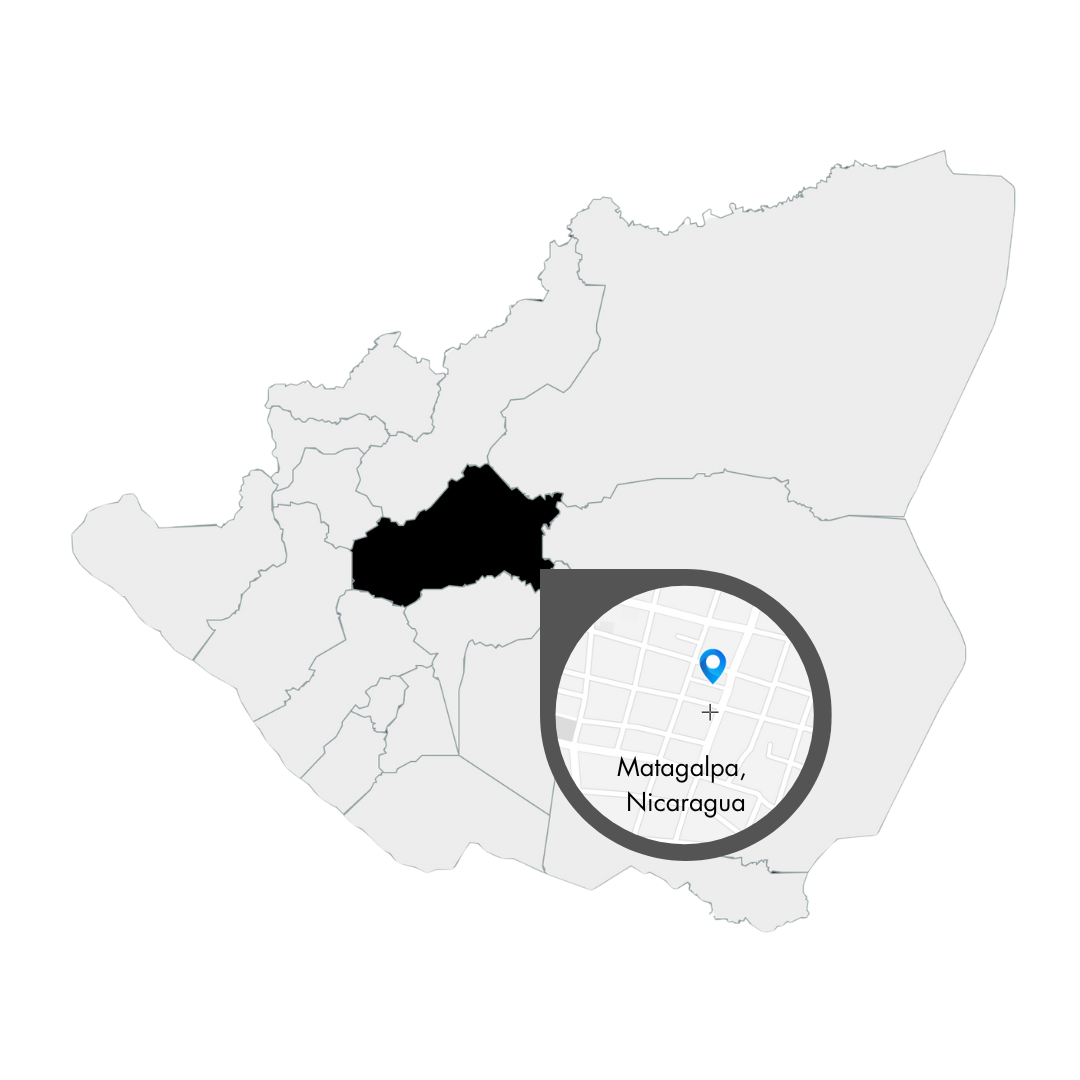 Karte von Nicaragua mit Matagalpa