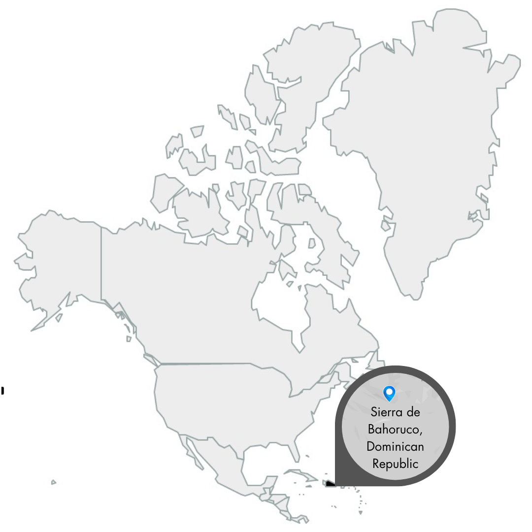 Karte von Nordamerika mit einer Vergrößerung von der Domikanischen Republik