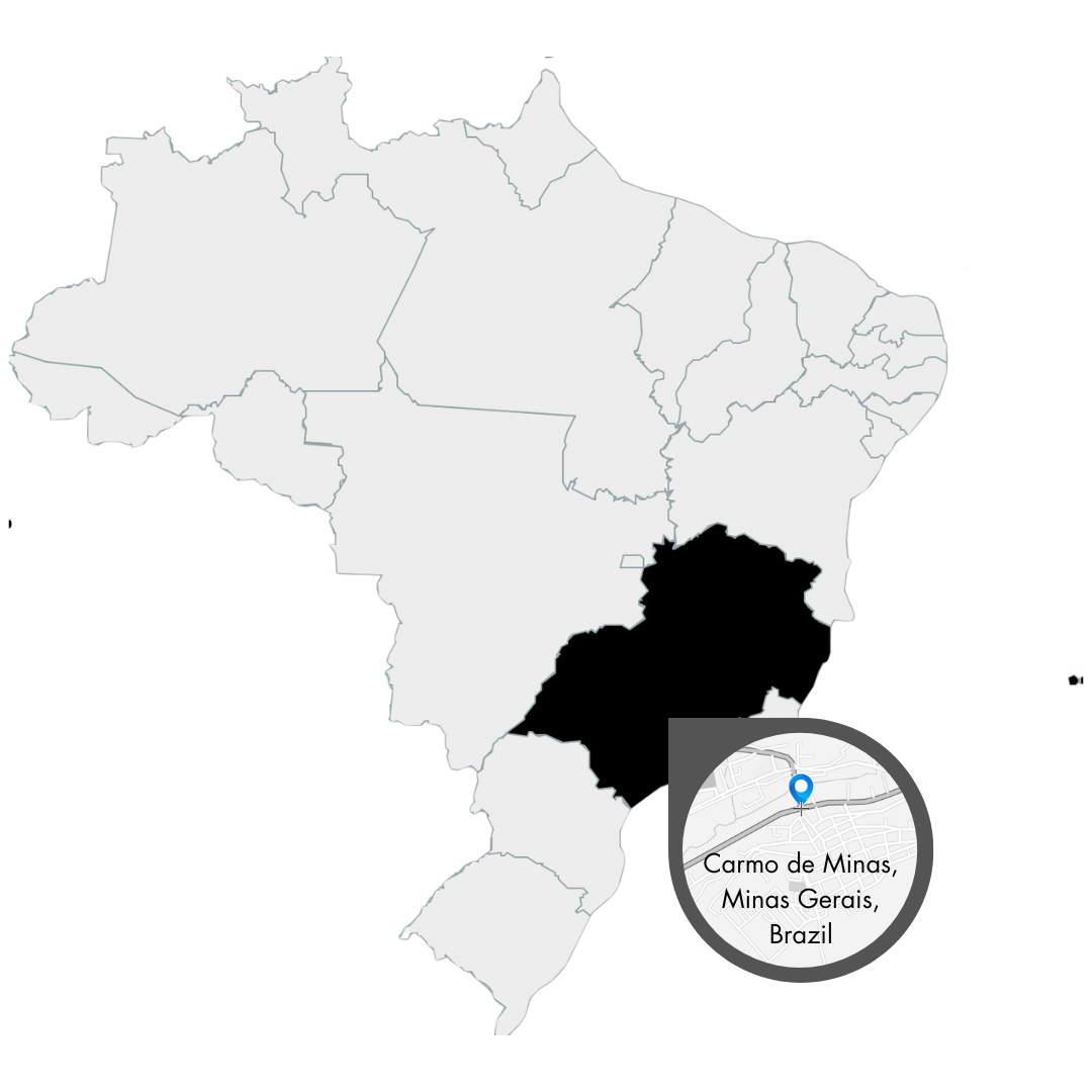 Karte von Brazilien mit Carmo de Minas