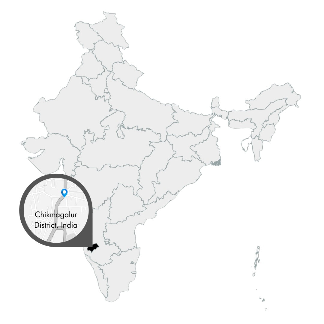 Karte von Indien mit Vergrößerung von Chikmagalur