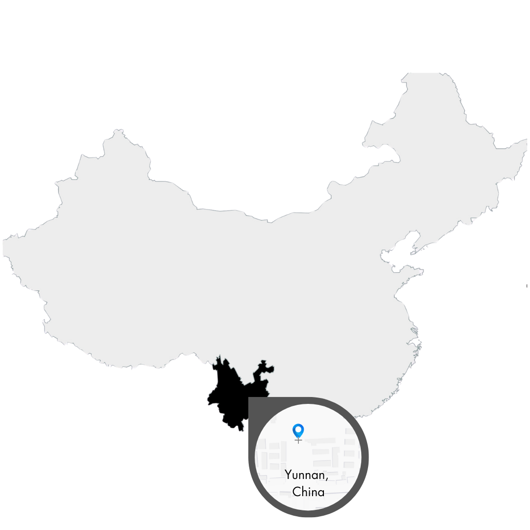 Karte von China mit Vergrößerung von Yunan