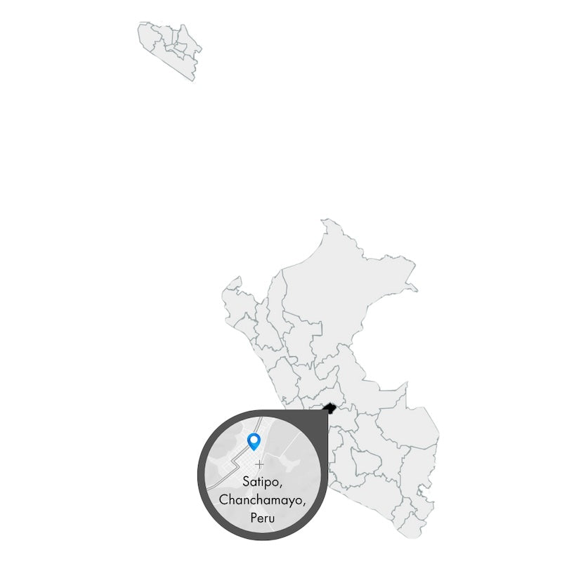 Vergrößerung der Karte von Peru mit der Stadt Satipo