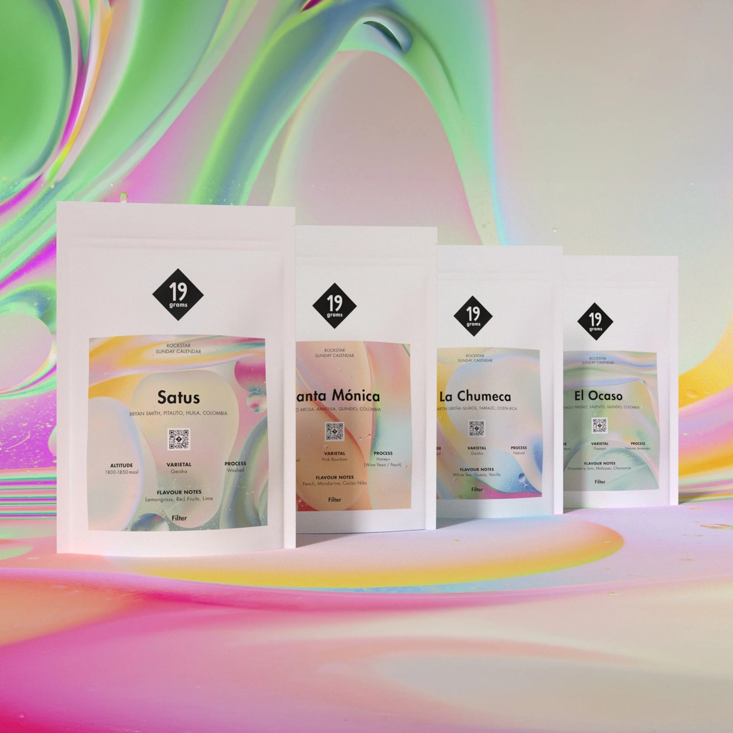 19grams Rockstar Adventskalender mit 4 Rare Kaffees in quadratisch