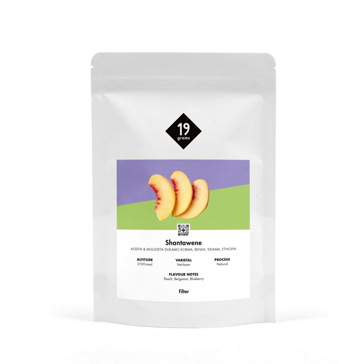 19grams Shantawene Filterkaffee Verpackung - äthiopischer Single Origin mit Pfirsich-Noten