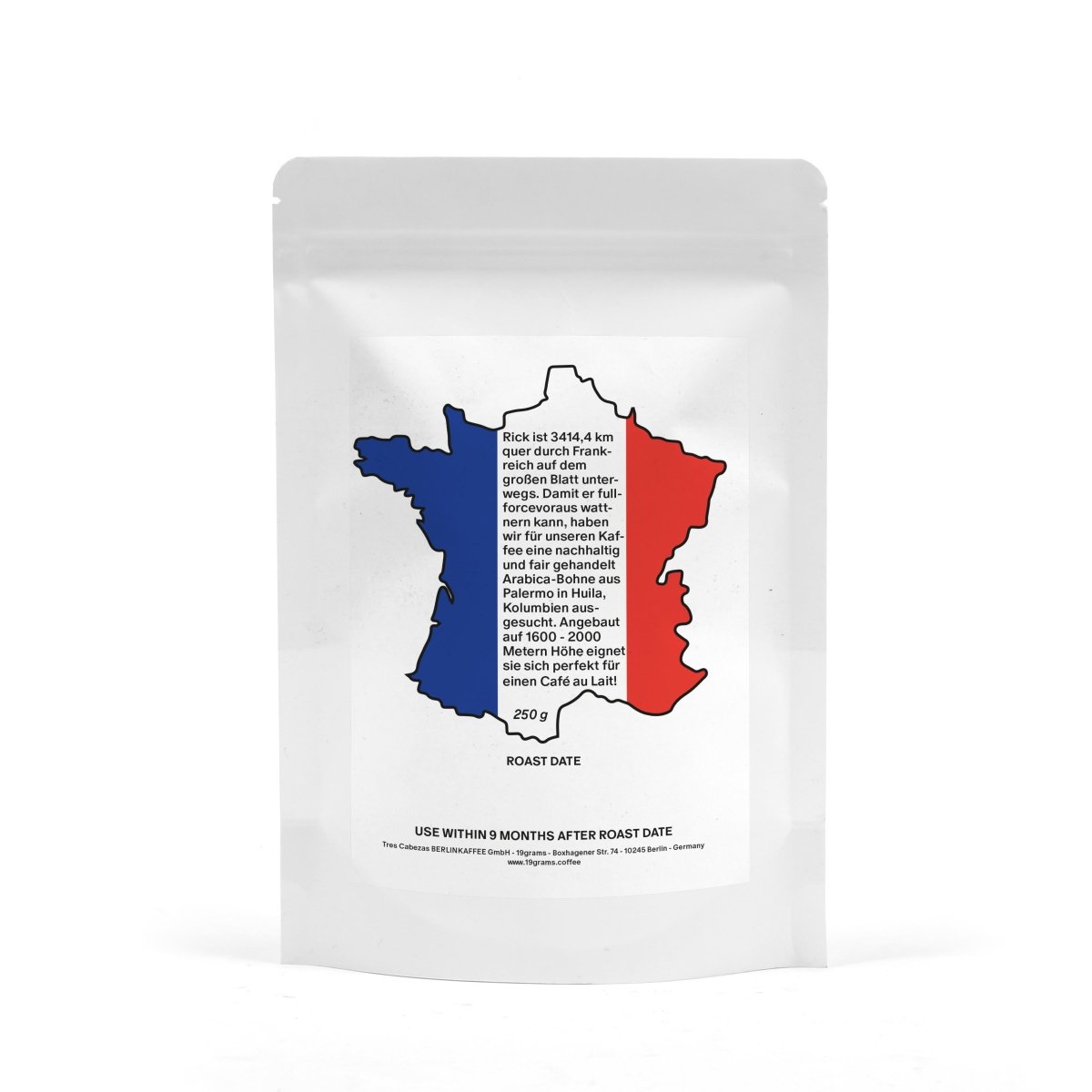 Deine 250g Tüte Tour Röstung Espresso von 8000watt und Rick Zabel Infos