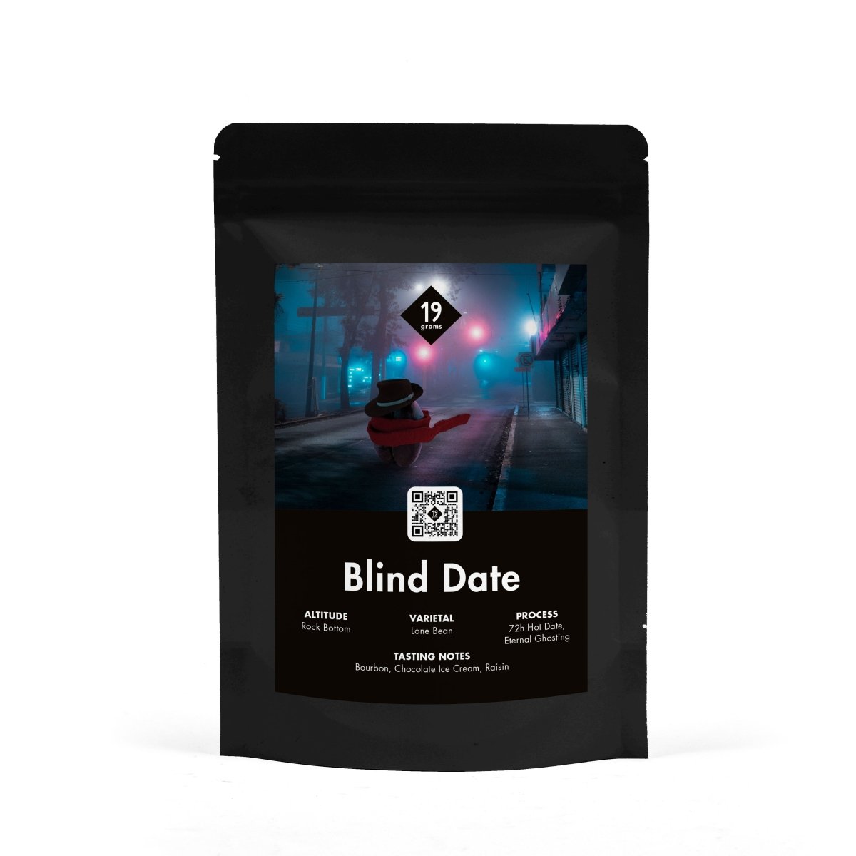 19grams BLIND DATE Valentinstagskaffee dunkles Design