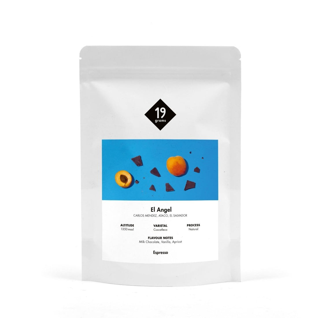 Mockup Vorderseite 19grams El Angel Natural - El Salvador Espresso