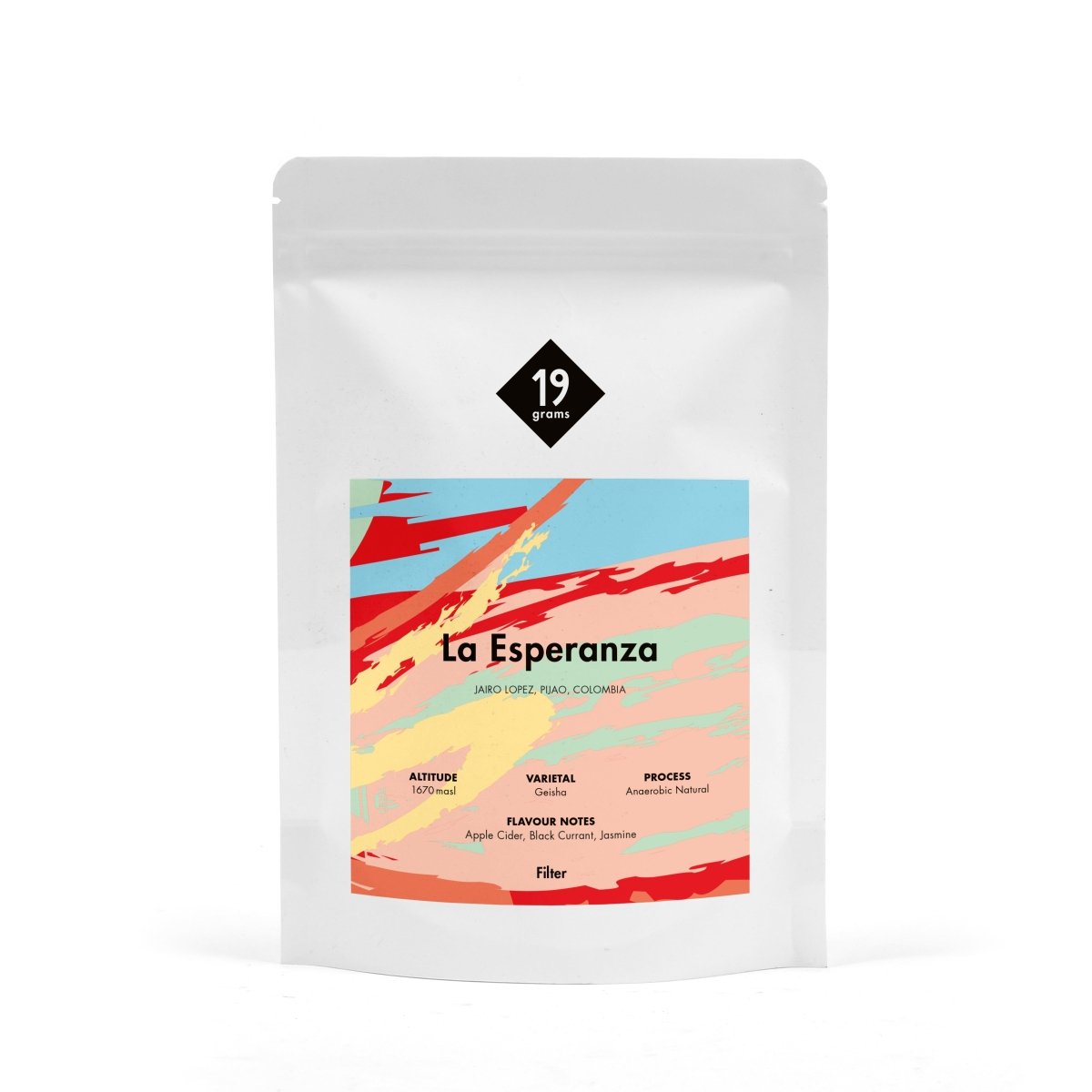 Deine 250g 19grams La Esperanza Geisha - Kolumbien Filter Tüte