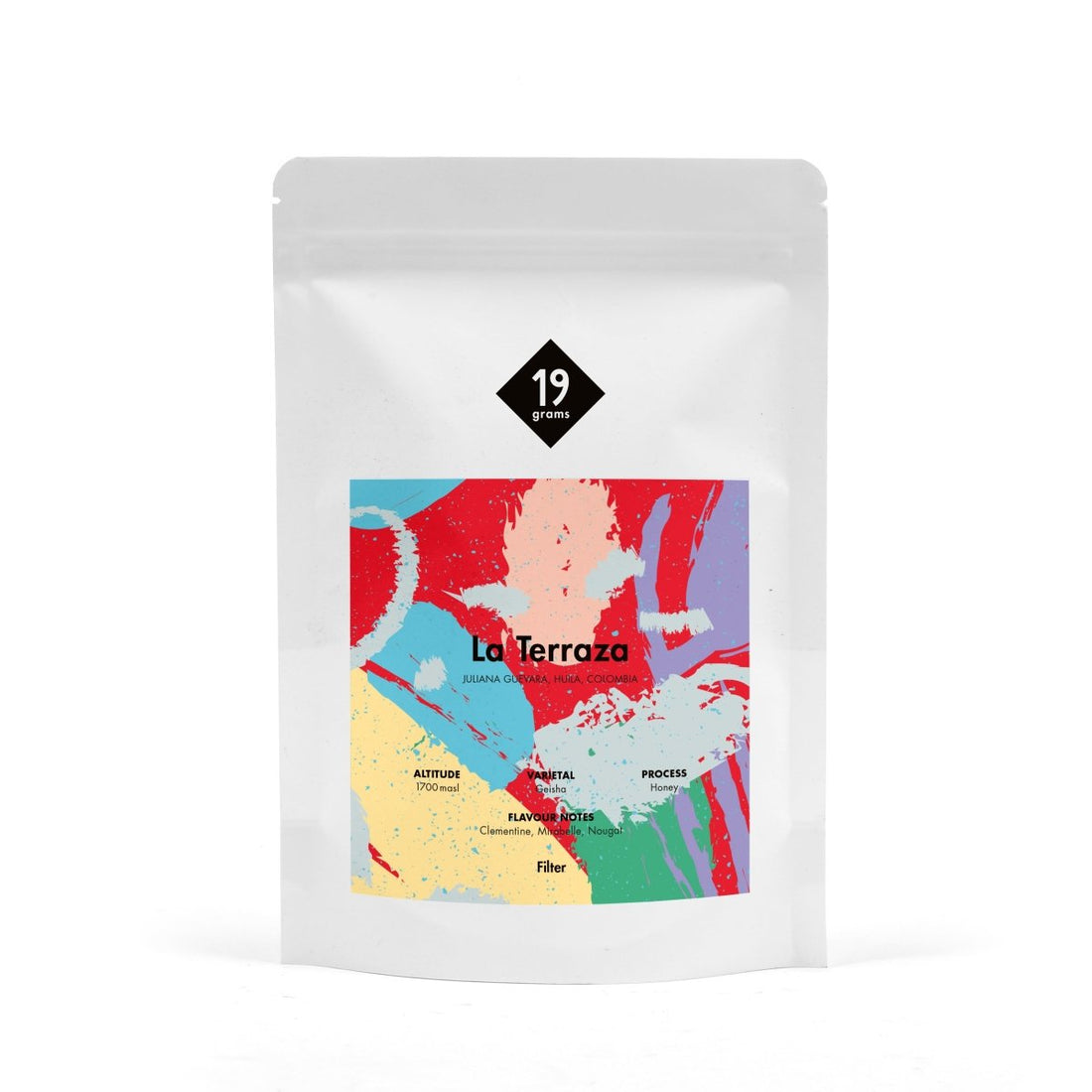 Deine 250g 19grams La Terraza Honey Geisha - Kolumbien Filter Tüte
