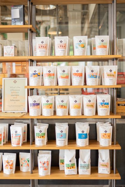 19grams coffee shelf at 19grams cafe and roastery in Alexanderplatz
