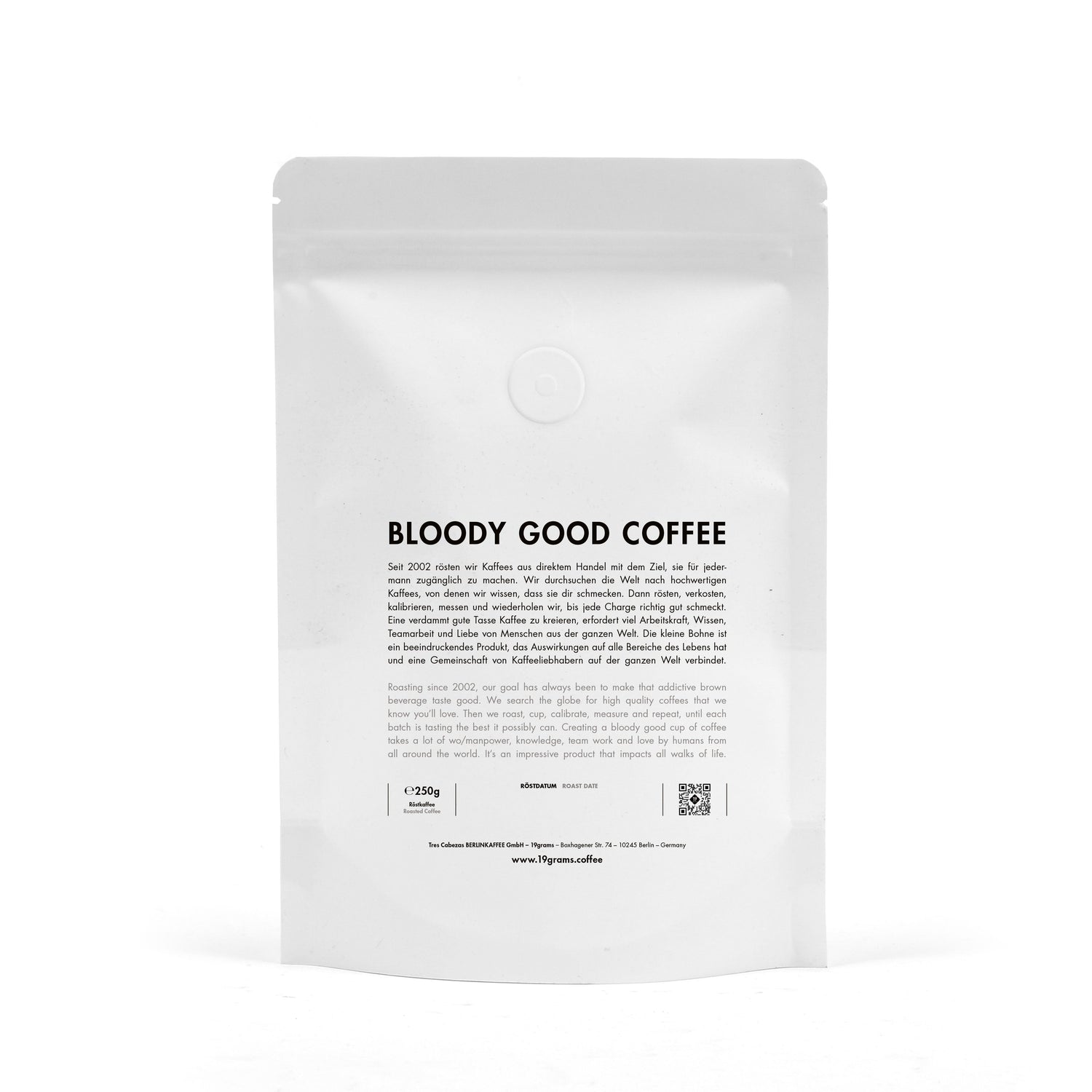 19grams Decaf entkoffeinierter Kolumbien Espresso Abo 6 Monate Rückseite