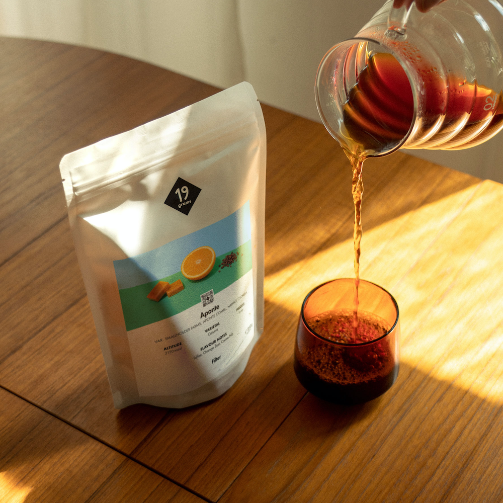 19grams Aponte Kolumbien Filter – Honey Caturra, Resguardo Aponte Nariño – Himbeere, Honig, Veilchen, Specialty Coffee von 19grams Coffee Roasters Berlin