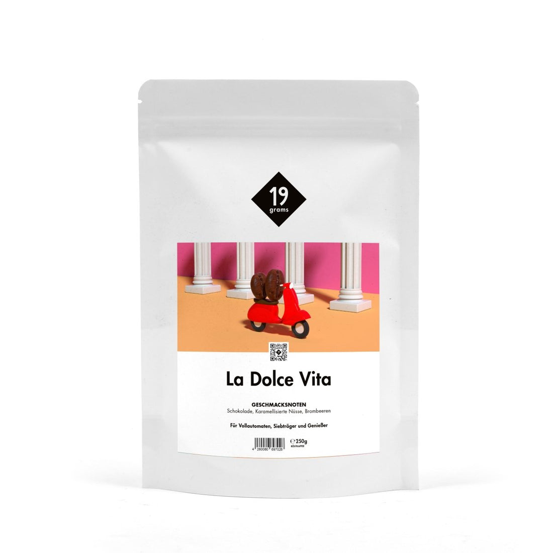 19grams Dolce Vita Kaffeebeutel 250g – Italienisch inspirierter Espresso-Blend Specialty Coffee, geröstet von 19grams Coffee Roasters Berlin