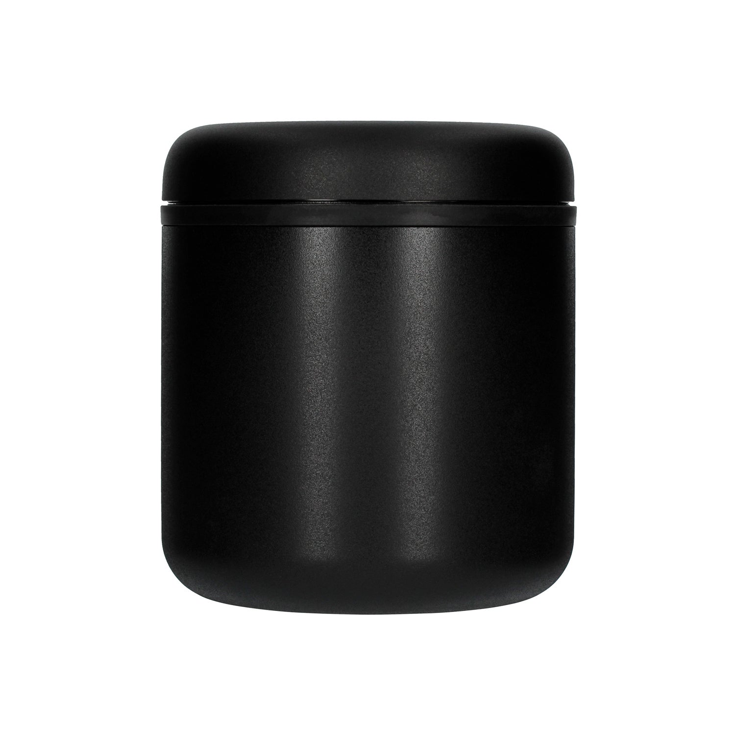 Fellow Atmos Canister Kaffee-Aufbewahrungsdose 700ml Matt-Schwarz – Vakuum-Frischhaltedose Frontansicht, im 19grams Coffee Roasters Berlin Shop