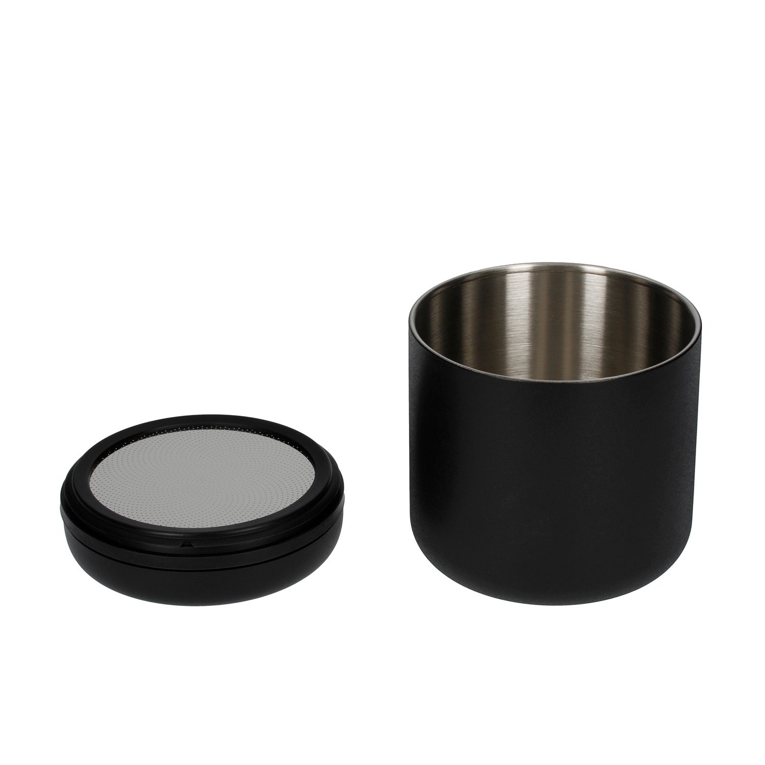 Fellow Atmos Canister Kaffee-Aufbewahrungsdose 700ml Matt-Schwarz – Vakuum-Frischhaltedose Rückansicht, weitere Variante im 19grams Berlin Shop