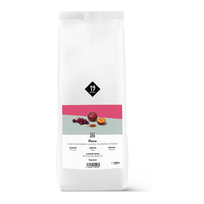 19grams Planes Specialty Coffee Espresso – Kaffeebeutel Produktmockup 1000g, Single Origin aus Honduras (Pacas, washed) mit Aromen von roten Trauben, Pflaume und Rooibos-Tee, Kaffeerösterei Berlin