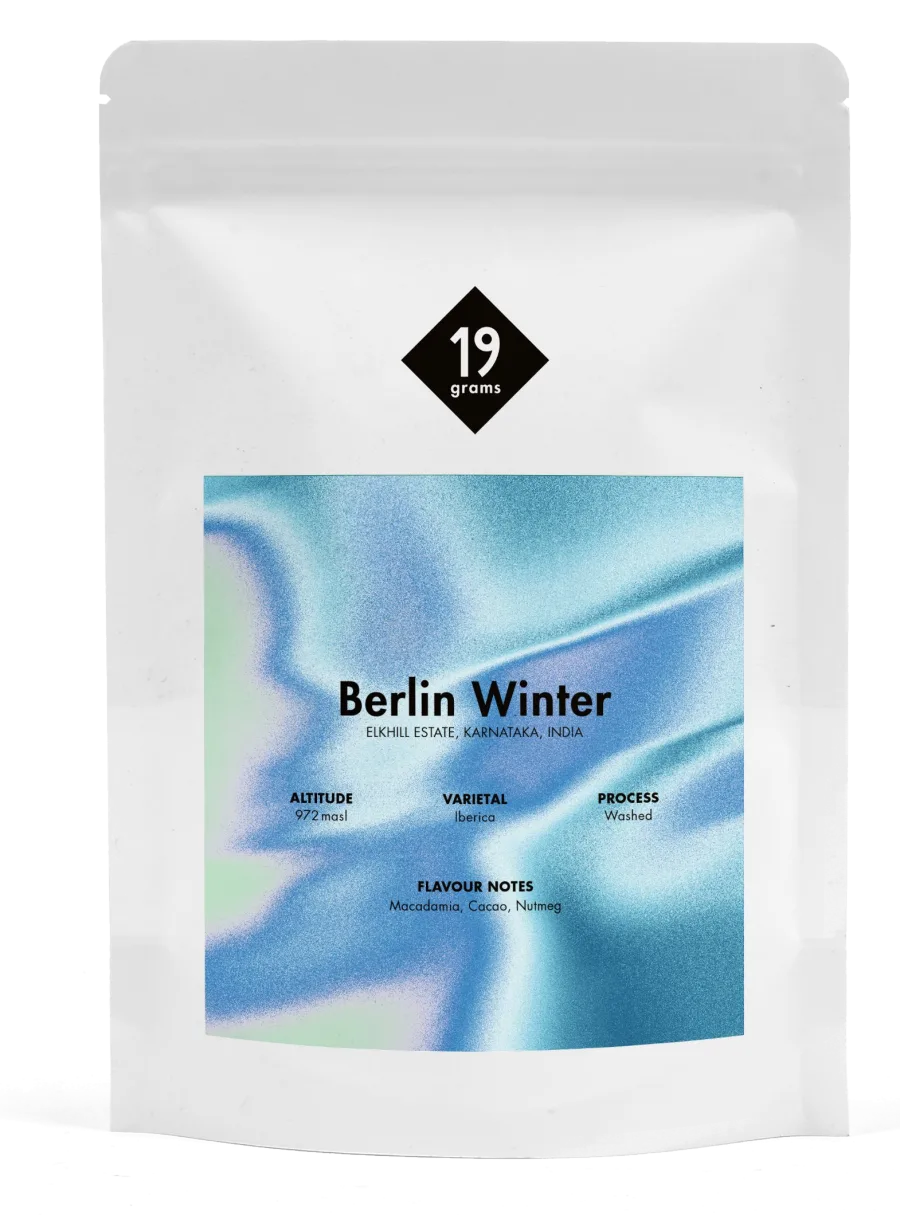 19grams Berlin Winter Kaffee – 250-g-Tüte mit schimmernd blauem Etikett