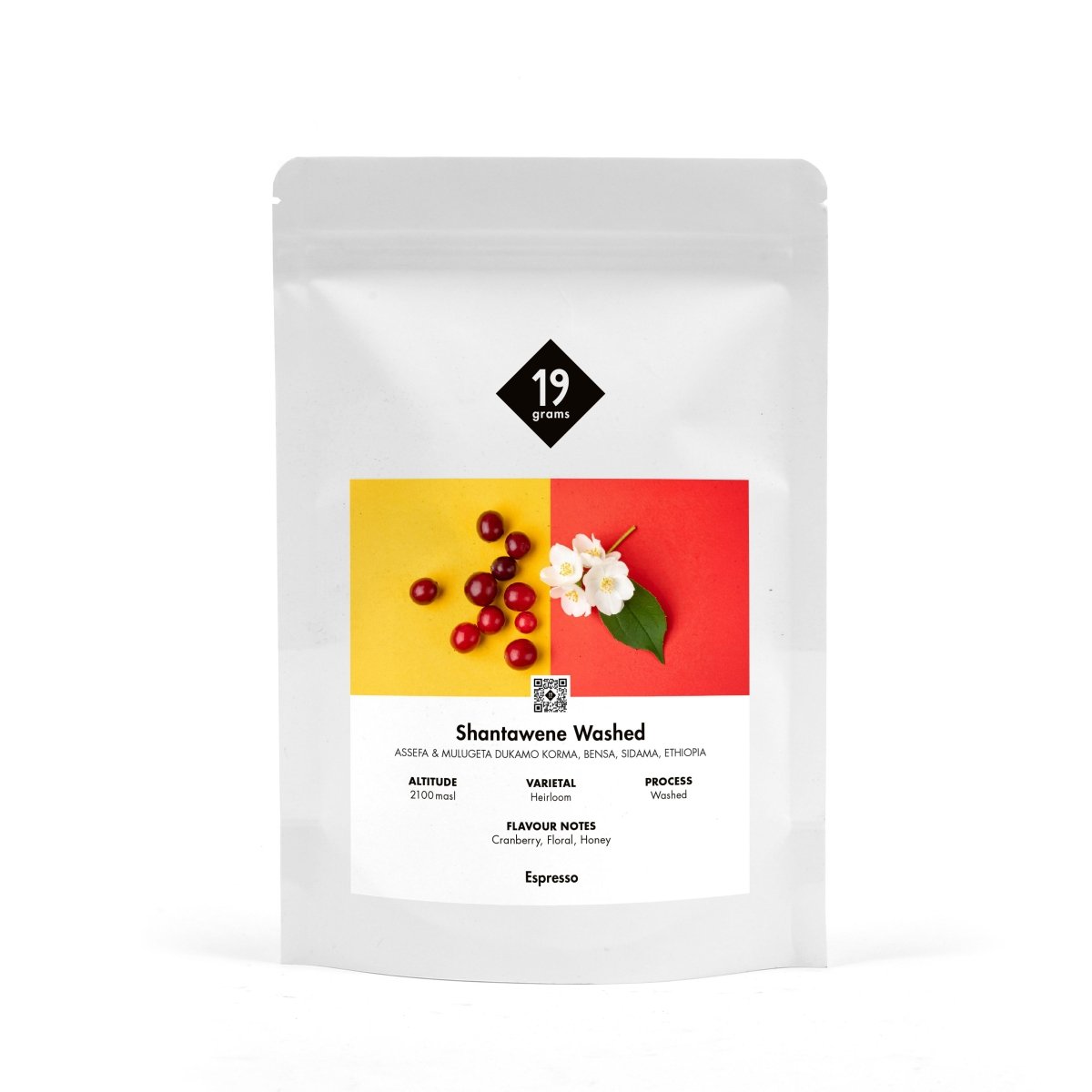 250g 19grams Shantawene Washed Espresso mit Noten von Cranberry und Honig