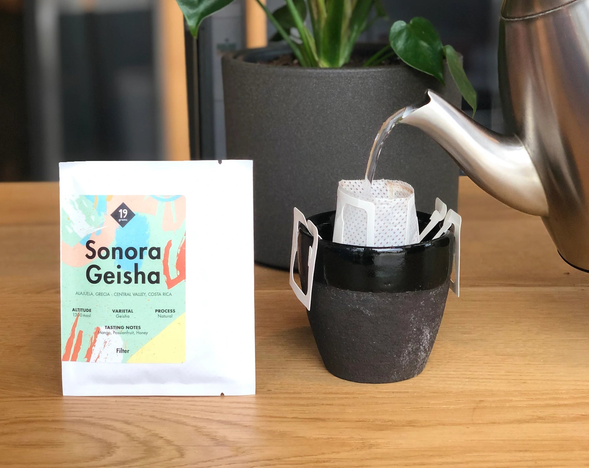 19grams Sonora Geisha Filter Kaffee Dripper frisch gebrüht